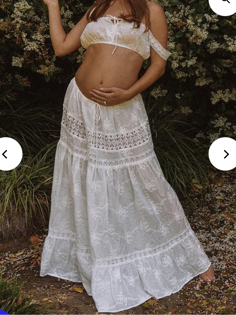 Boho White Lace Maxi Skirt Set — Feminine Two-Piece
